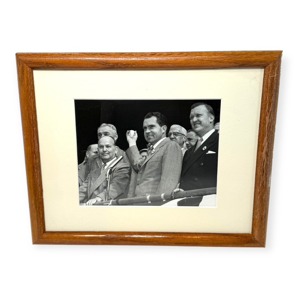 Framed‎ Repro Photo VP Richard Nixon First Pitch Orioles Inaugural Home Game